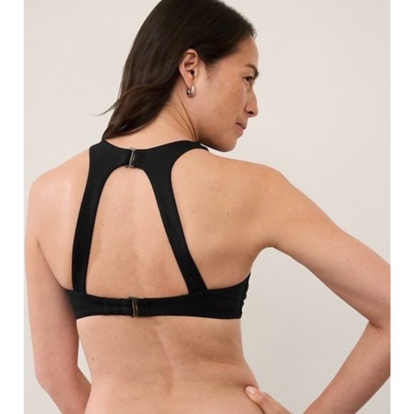 NWT Athleta 34 B/C Black Maldives Bra Cup Bikini Top Removable Pads Bra - Picture 3 of 7